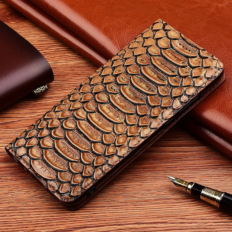 Python Genuine Cow Leather Case For Xiaomi Redmi Note 6 6A 7 7A 8 8A 8T Pro Cover Flip Stand Card Phone Case For Redmi 6 7 7A 8