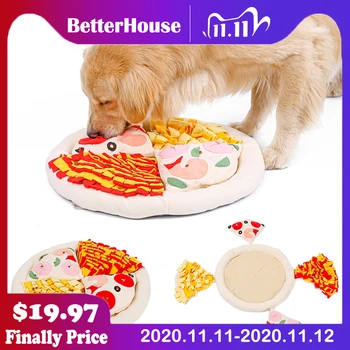 

50x50x5CM Consume Energy Slow Food Puzzle Training Sniff Toy Pizza Shape Dog's Nose Feeding Mat Puppy Snot Mat Pet Supplies