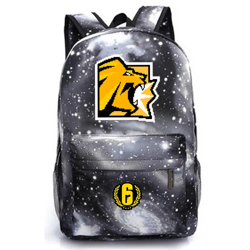 style2 black Рюкзак Rainbow six, школьная сумка, повседневный рюкзак, креативный подарок, черный, синий, фиолетовый, серый - Цвет: style2 black