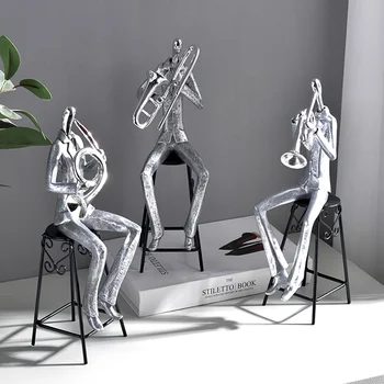

Nordic Resin Musician Music Band Decoration Statues for Home, Living Room Bar Cafe Desk People Sculpture Figures Craft Ornaments