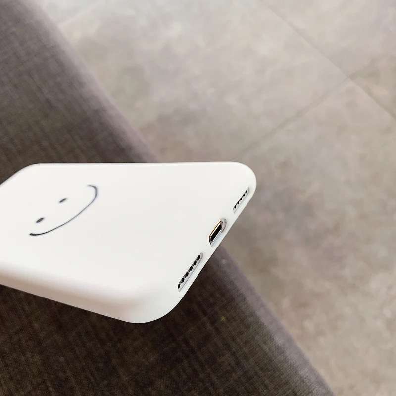 N1986N для iPhone 6 6s 7 8 Plus X XR XS Max чехол для телефона модный простой улыбка лицо черный белый мягкий ТПУ пара чехол для iPhone X