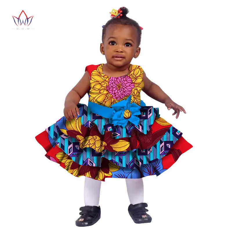 Африканская женская одежда; Детские традиционные хлопковые платья в стиле Дашики; платья с принтом в африканском стиле; детские летние платья; BRW WYT76