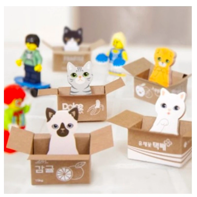 2notepads Office Stationery Sticky Notes Square Cartoon Animals Memo Pad Sticker Bookmark Self-Stick Marker Memo Sticker Paper - Цвет: 2 Random Notepads