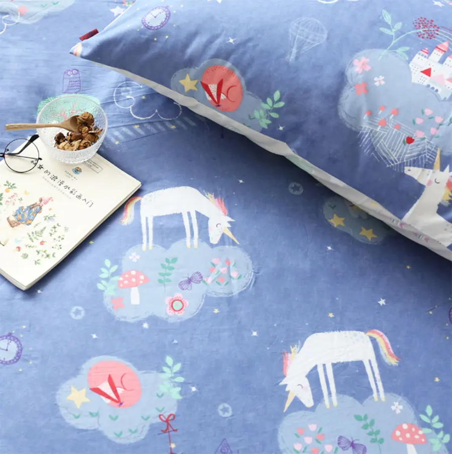 

Cute cartoon castle unicorn bedding set teen child girl,cotton twin full queen home textile bed sheet pillow case duvet cover