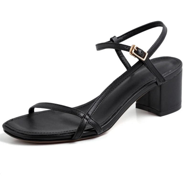 ASILETO г. Весенне-летние женские босоножки в сдержанном стиле открытый носок, квадратный каблук 5 см, пряжка с одной кнопкой, для отдыха размера плюс 31-43, S1788