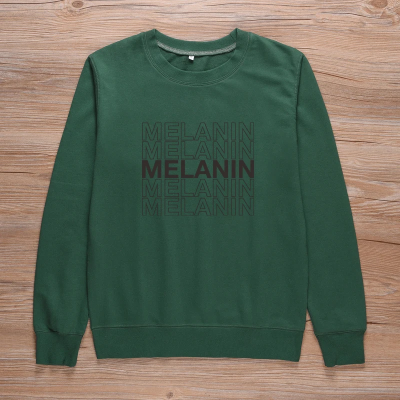 Green ONSEME Melanin капелька унисекс Толстовка черная девочка волшебный лозунг Crewneck пуловеры для женщин уличная Harajuku толстовки спортивный костюм - Цвет: Green