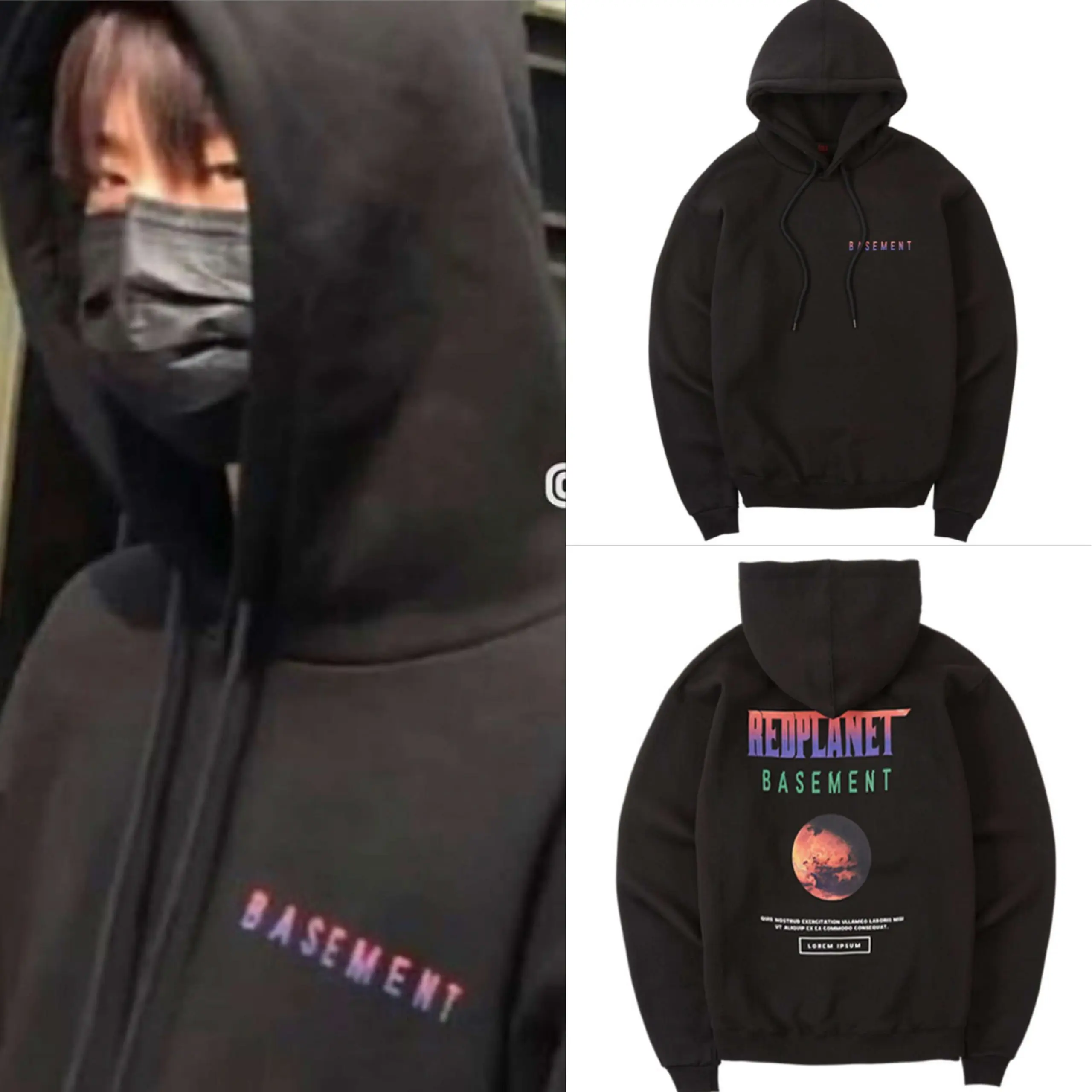 

Autumn and winter new hoodie [ONA] NUEST MIN HYUN PICK RED PLANET MARS HOODIE (3 COLORS)