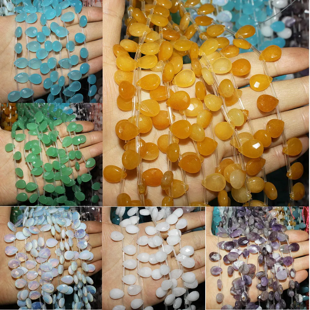 

High Quantity 13x18mm Natural Semi-precious Stone Loose Beads Strand 7 Colors Water Drop Shape DIY for Making Necklace Bracelets