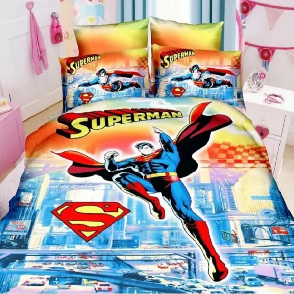 Superman 1 Набор постельного белья с рисунком Микки и Минни Маус Софии, пододеяльник, наволочка, детский подарок на день рождения для мальчиков и девочек, 1,0 м, 1,2 м, кровать - Цвет: Superman 1