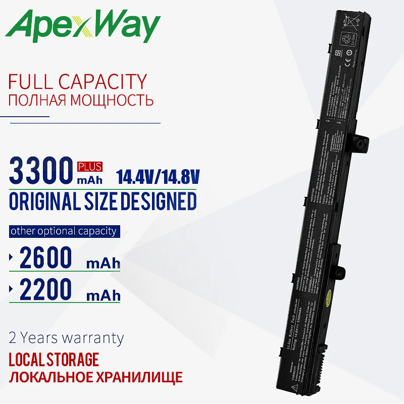 ApexWay 14,4 v аккумулятор ноутбука A31N1319 для Asus A41N1308 X551M A31LJ91 X451CA X451 X551 X451C X451M X551C X551CA 0B110-00250100