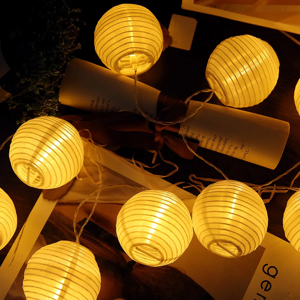 Горячая 20 головок светодиодный белый фонарь праздничная атмосфера декоративное освещение цепи садовое освещение цепи