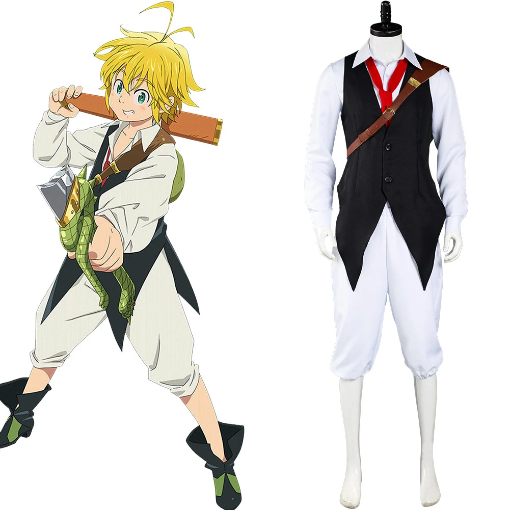 Anime The Seven Deadly Sins Meliodas Cosplay Costume Men Shirt Vest Pants  Bag Props Full Set Halloween Carnival Fancy Suit - Cosplay Costumes -  AliExpress