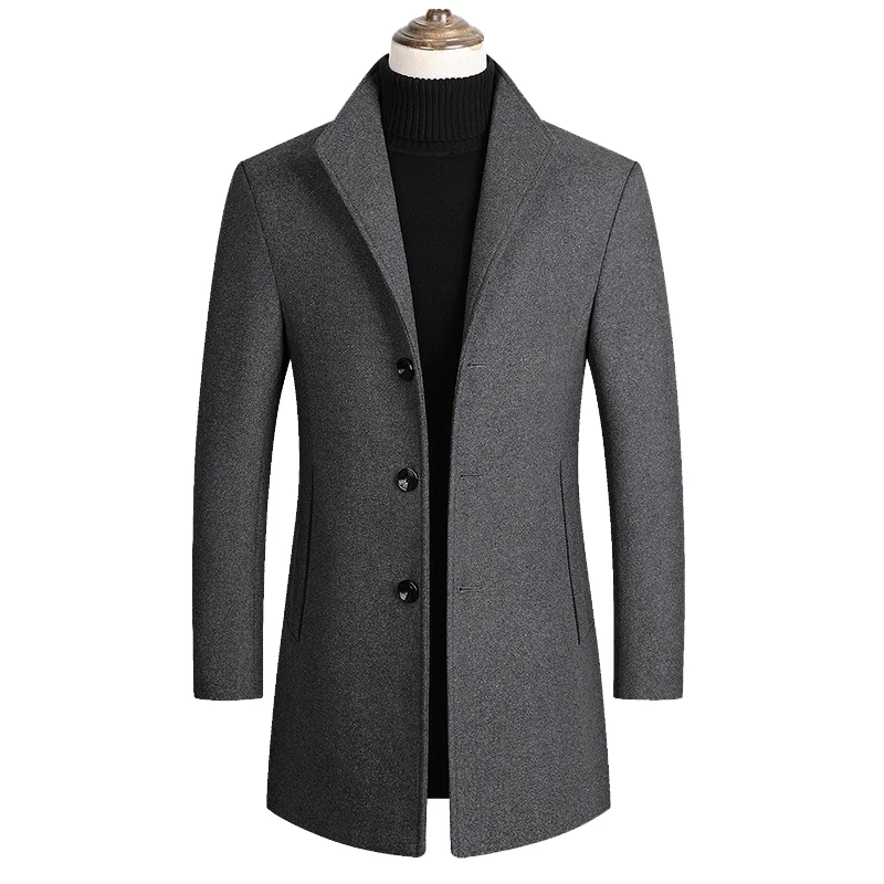 New Men Wool Blends Coats Autumn Winter Solid Men's Wool Jacket Smart Casual Male Coats Luxurious Brand Clothing 2020 New Men Wool Blends Coats Autumn Winter Solid Men's Wool Jacket Smart Casual Male Coats Luxurious Brand Clothing 2020