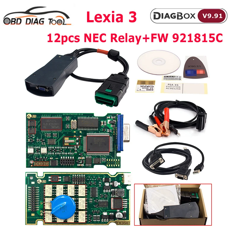 Новинка 2021 Golden Lexia 3 Diagbox V9.91 V7.83 PP2000 для Citroen/Peugeot Lite Lexia3 Автомобильный сканер OBD2