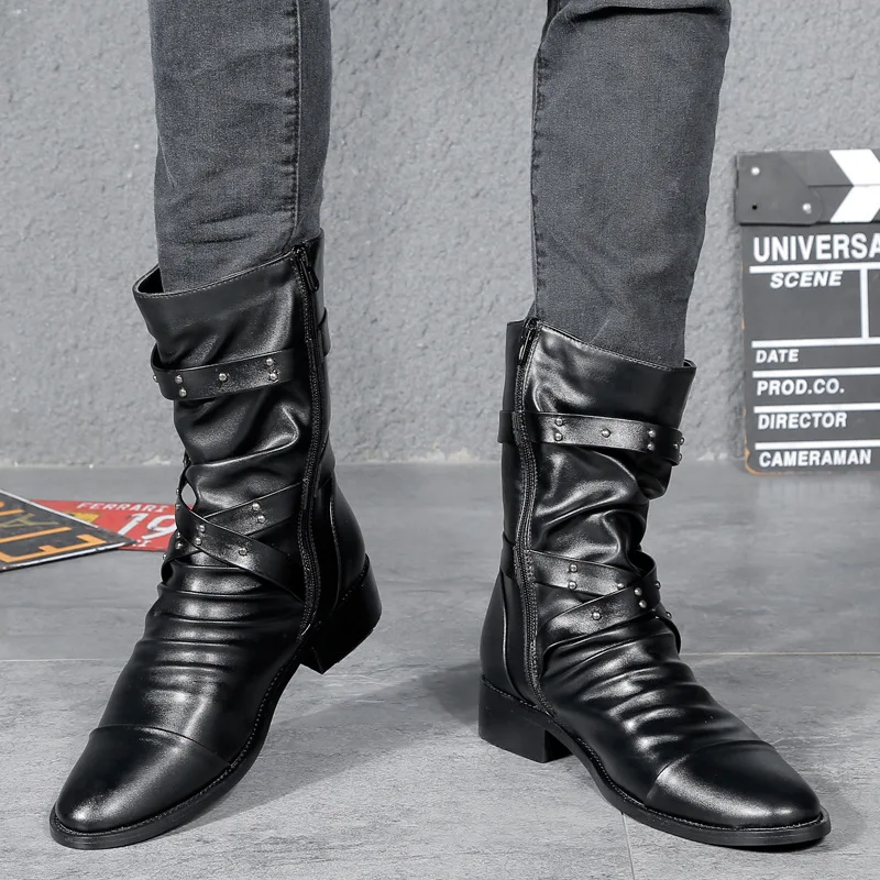

Genuine Leather Boots for Men Winter Shoes 2019 Fashion Mens Motercycle Boots Men Ankle Boots Autumn Winter Male Footwear KA1844