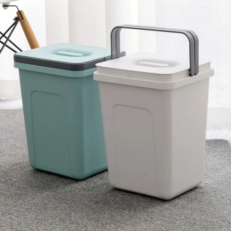 Thicken Large Plastic Trash Can Living Room Square Portable Waste Thicken Large Plastic Trash Can Living