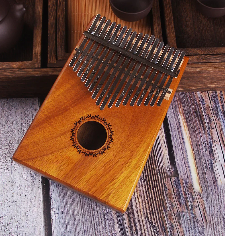 blasting circle 17 Keys Kalimba African solid Mahogany Thumb Piano 17 keys Solid Wood Kalimba Musical Instrument High-Quality Wood Finger Piano - Цвет: blasting circle
