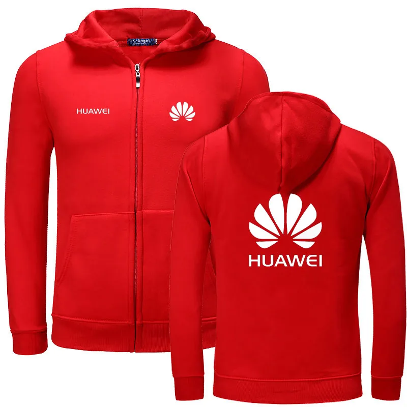 Новая простая Мужская HUAWEI куртка с капюшоном на молнии, толстовка с капюшоном на молнии, мужская верхняя одежда
