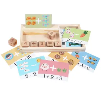 

Wooden Kids Learning Toys Mathematical Operations Addition Subtraction Knowledge Smart Children IntelligenceCard