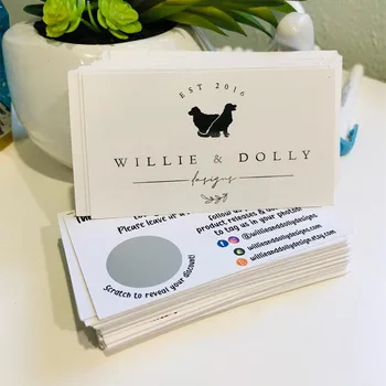 

Personalized Double Sided Custom Logo Thank You Scratch Off Cards, Social Media Cards, Double Sided Small Business Cards