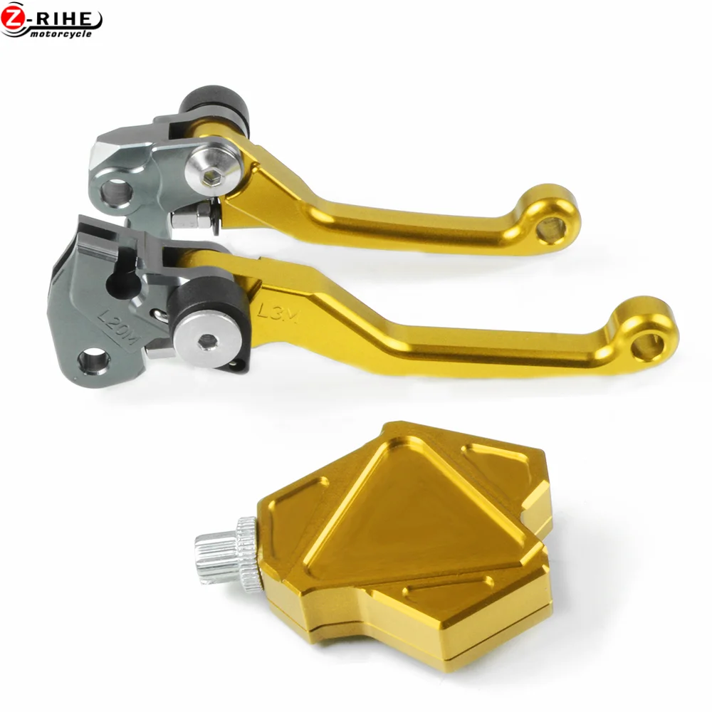 Аксессуары для мотоциклов поворотные тормозные рычаги сцепления и легко тяните рычаг сцепления система мото запчасти для YAMAHA YZ125/250 2001-2007 - Цвет: gold