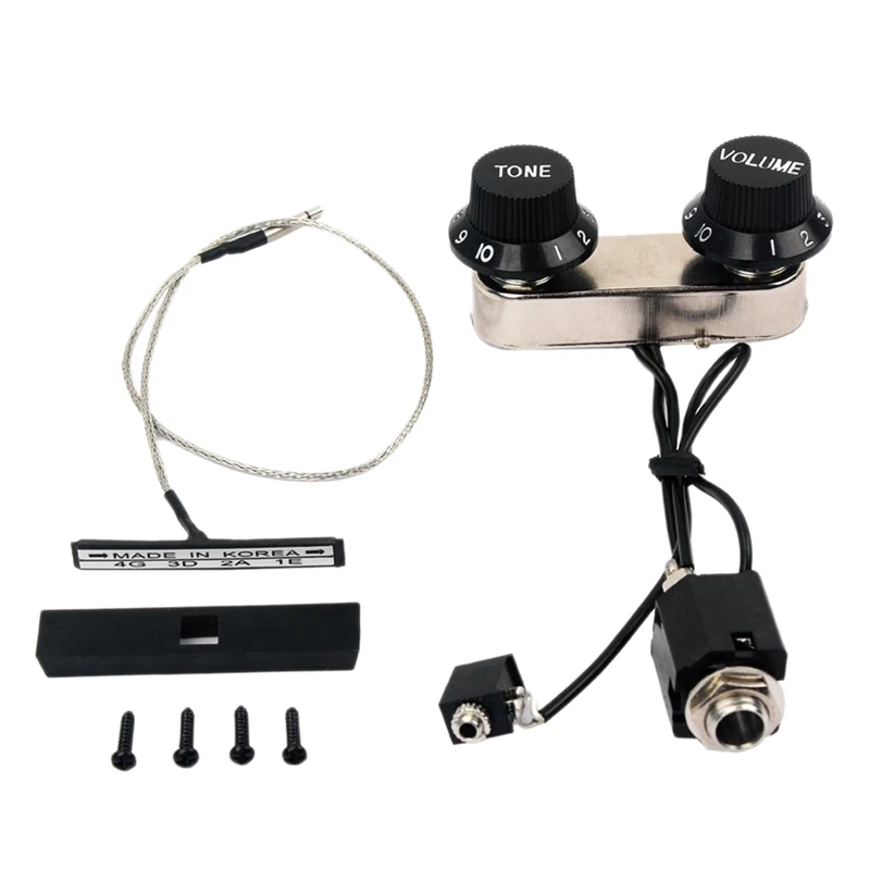 

Guitar Violin Pickup Piezo Transducer Bridge Set with Tone Volume Knob