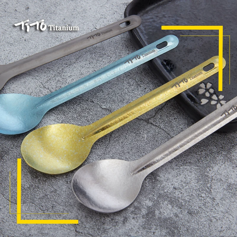 TiTo titanium spork походная ложка из титанового сплава вилка для пикника Сверхлегкая Экологичная Титановая посуда портативная