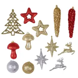 Креативные 35 шт. Рождественские елки, милые елки, звезды, лося, подвесные украшения, рождественские украшения для домашнего окна, Вечерние