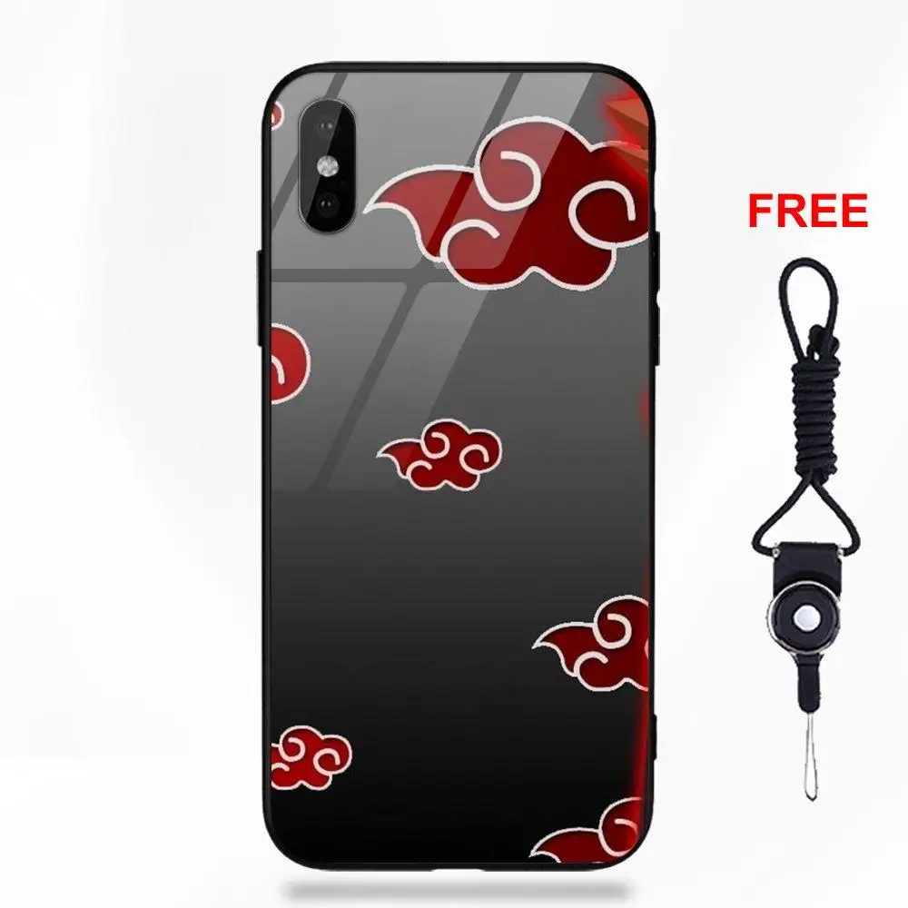 Мультфильм Аниме Наруто Akatsuki для Apple iPhone X XS Max XR 5 5C 5S SE 6 6S 7 8 Plus мягкая ТПУ Рамка+ крышки из закаленного стекла чехол - Цвет: as picture