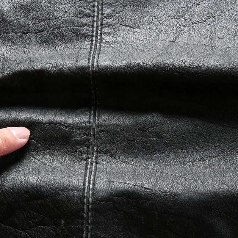 Deals 400 Read Description! Asian size Army genuine leather outerwear cow leather jacket cowhide leather rider jacket