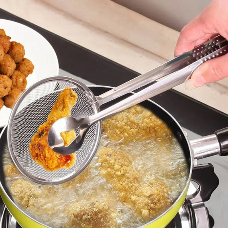 

Stainless Steel Kitchen Colander Filter Mesh Spoon Multi-function Filter Spoon Kitchen Frying Barbecue Filter Kitchen Tool