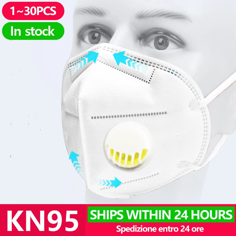 

[20pcs] KN95 Anti Virus Mouth Mask Respirator Protection Flu Facial Gas Antivirus Face Masks Fpp1 Fpp3 Ffp2 Ffp3 N95 Kf94 N 95