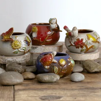 

New Creative Ceramic Crafts Resin Vase Handicraft Furniture Home Adornment Green Plant Meat Pencil Plant home decoration