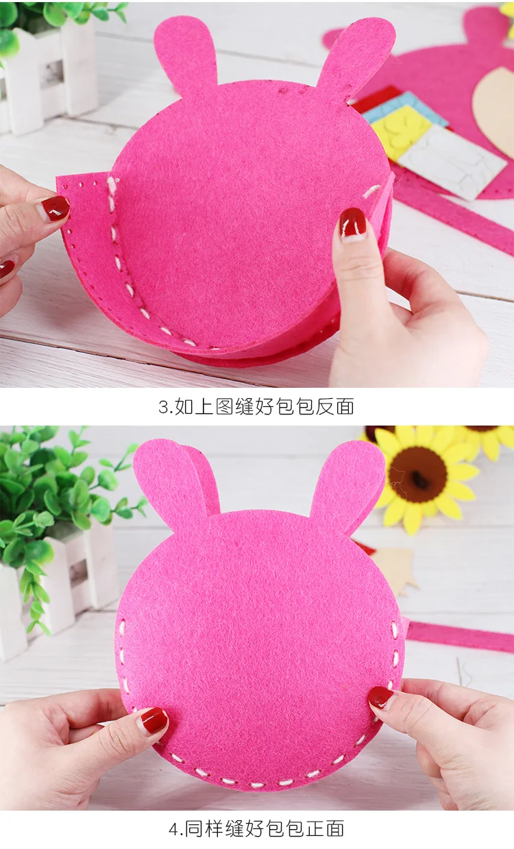 kindergarten lots arts crafts diy toys Colorful Mini Handbag crafts kids educational for children's toys girl/boy christmas gift