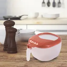 

Large Capacity Daily 4 Components Large Capacity Seasoning Box Spoon Set Safe Seasoning Box Anti-slip Bottom for Home