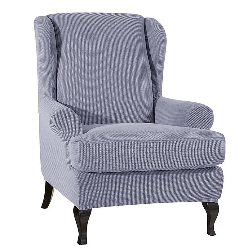 Light Grey Wingback наклонная рукоятка King Back эластичные чехлы на кресла кресло крыло диван задняя крышка стула стрейч протектор скольжения Чехол протектор - Цвет: Light Grey