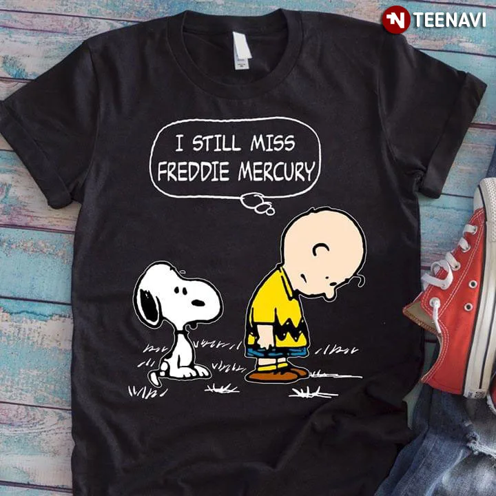 Чарли браун и Snoopy я все еще Miss фредди футболка с меркьюри|Футболки| |