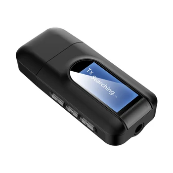 

2 Pcs Bluetooth 5.0 Transmitter Receiver 2 in 1 Wireless Adapter with LCD Display 3.5mm AUX USB for PC TV Car Headphones