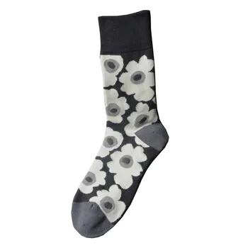 

New Korean ins hyuna style flower socks ladies tube socks poppies wild tide socks college style retro