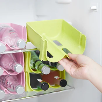 

3 colors stackable storage box household kitchen cabinet storage tools beverage storage box beer cans drop-proof storage rack