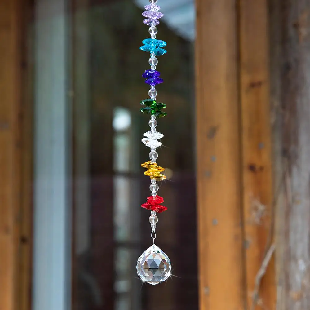 H&D чакра Suncatcher 30 мм люстра хрустальный шар призмы фэншуй Радужная Подвеска Коллекция автомобиля шарм украшение дома