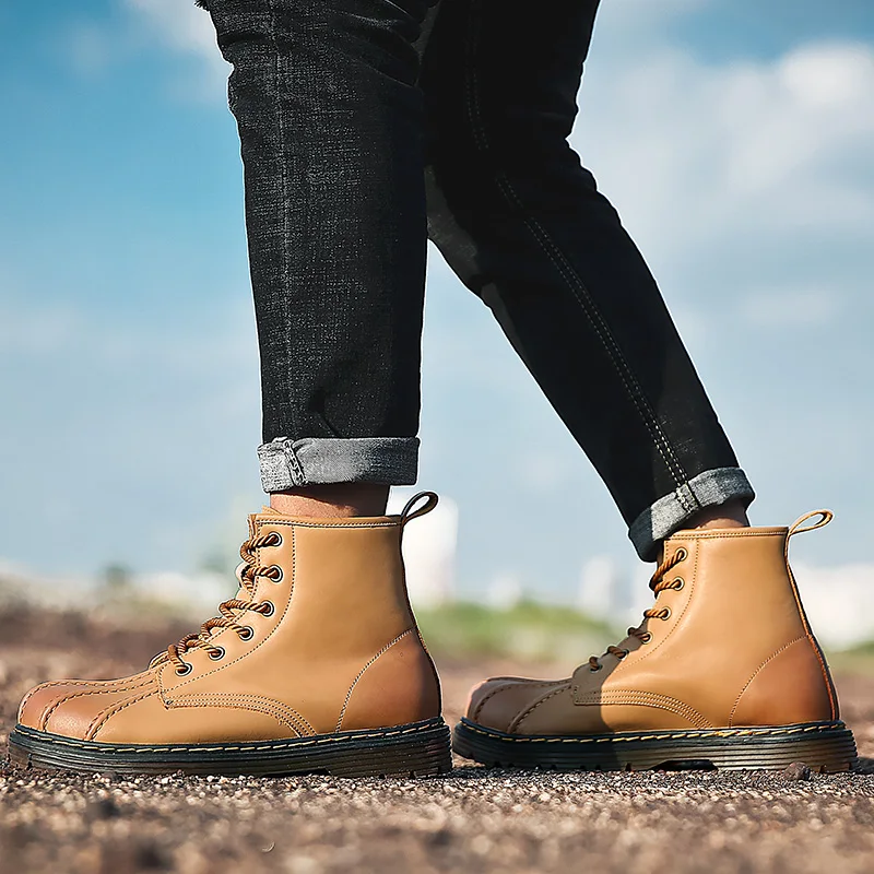 Men's winter boots waterproof short fashion ankle boots for students round toe wear-resistant male boot new