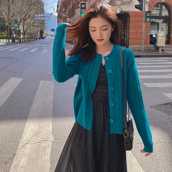 

WICCON 2020 Autumn Winter Women's Knitwear Casual Stylish Knitted Button Cardigans Korean Lady Sweaters