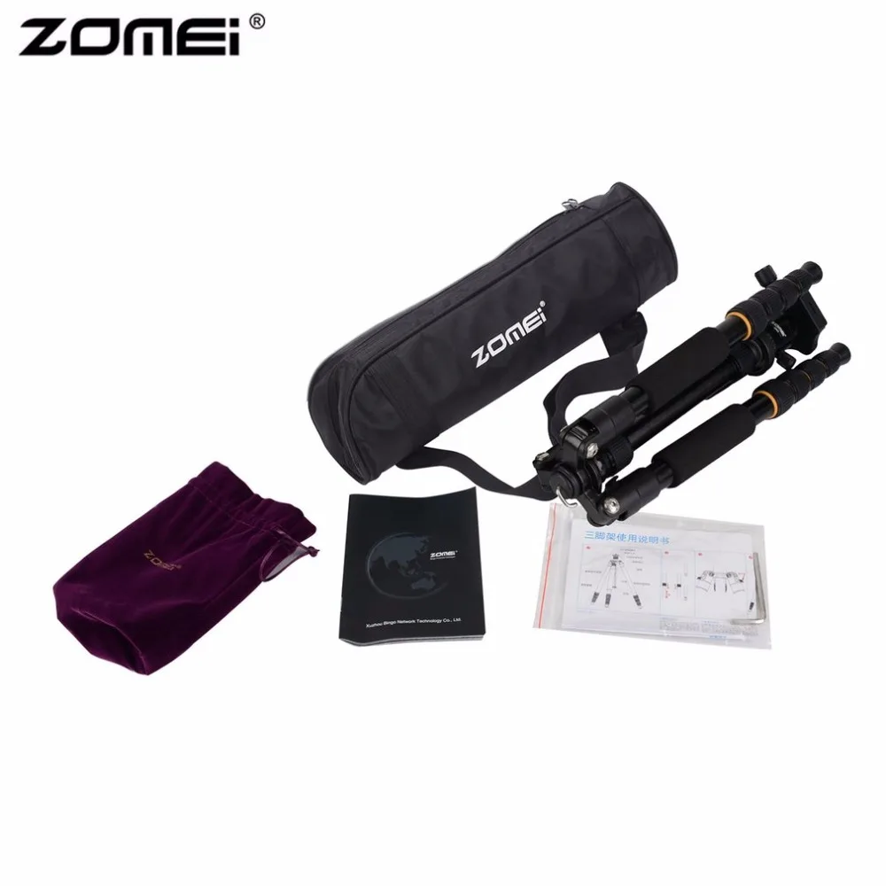Zomei Q666 Профессиональный штатив для камеры легкий портативный алюминиевый монопод для путешествий с шаровой головкой 360 градусов для DSLR камеры