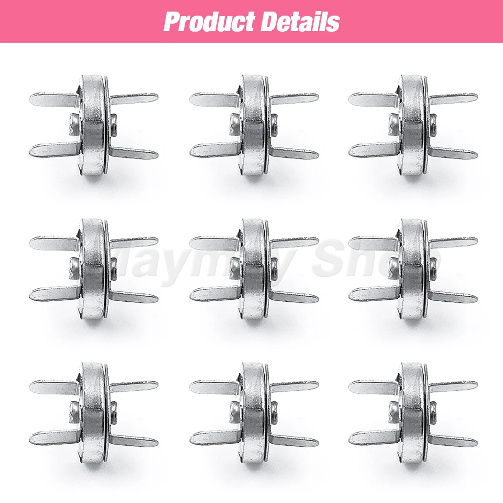 10sets/lot 14mm 18mm Magnetic Snap Fasteners Clasps Buttons Handbag Purse Wallet Craft Bags Parts Accessories Automatic Buckle 4