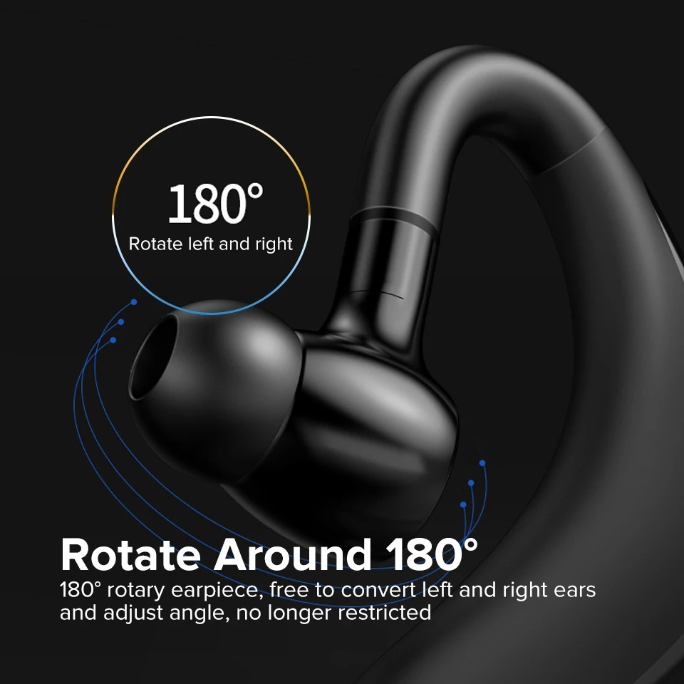 Dofeel Bluetooth 5,0 наушники Бизнес Вождения Висячие Наушники большой емкости батареи долгое время ожидания наушники для iphone 7,8, x