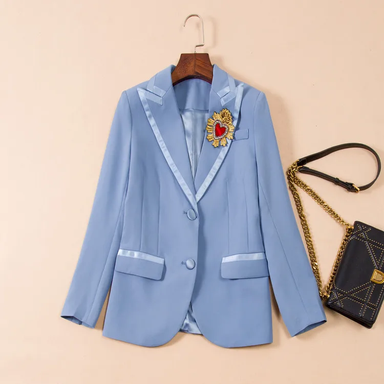 

Ozhouzhan 18 Autumn WOMEN'S Dress Industrial Heart Embroidered Versatile Elegant Ol Commuting Small Suit Coat Women's
