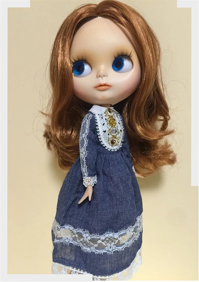 Blyth/Кукольное платье длинное винтажное платье с длинными рукавами подарок для девочек, подходит для 1/6 BJD куклы Azone ICY Blyth аксессуары для кукольной одежды