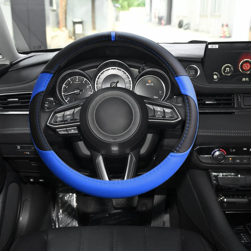 Car Styling For Mazda 6 Atenza-Present Steering Wheel Cover Leather steering-wheel Cover Interior Accessory