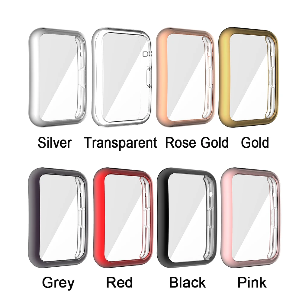TPU Protective Watch Case Cover with Full Screen Glass